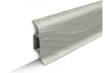 Плинтус 2,2м ИДЕАЛ КЛАССИК 3D 55 мм. окраш с мягким краем 253 (40 шт.) ясень серый