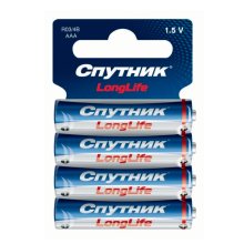 Элемент питания LongLife R03/4B Спутник (4 шт.)