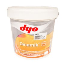 Краска водоэмульсионная моющаяся 7,5 л. для внутренних работ, матовая акриловая силиконовая DINAMIK MATT (разбавление до 20%) DYO