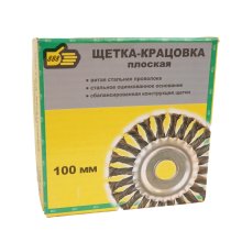 Щетка крацовка, для шлифовальной машины стальная плоская 100/22,2 мм. ПРОМИС