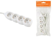 Удлинитель бытовой У04 4 гнезда 3 метра с заземлением ПВС 3х1 мм. 16А/250В TDM