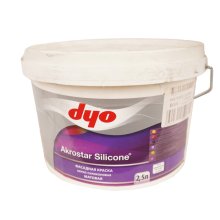 Краска водоэмульсионная фасадная 2,5 л. матовая акриловая силиконовая AKROSTAR SILICONE (разбавление до 10%) DYO