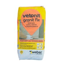 Клей плиточны для внутренних и наружных работ 25 кг. ГРАНИТ ФИКС С2 ВЕТОНИТ