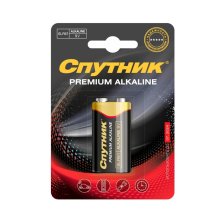 Элемент питания PREMIUM ALKALINE 6LR61/1B Спутник (1 шт.)