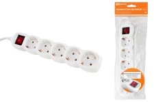 Удлинитель бытовой У05В выключатель 5 гнезд 5метров с заземлением ПВС 3х1 мм. 16А/250В TDM