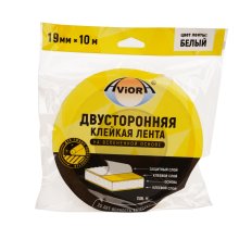 Лента двухсторонняя 19 мм.*10м вспененная основа, белая AVIORA
