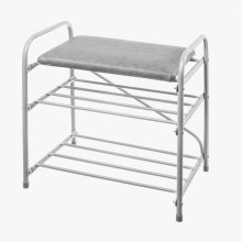Банкетка для обуви &quot;Банкетка 1&quot; (500*330*450 мм.) 3-х ярусная (светло-серая/матово-серая)
